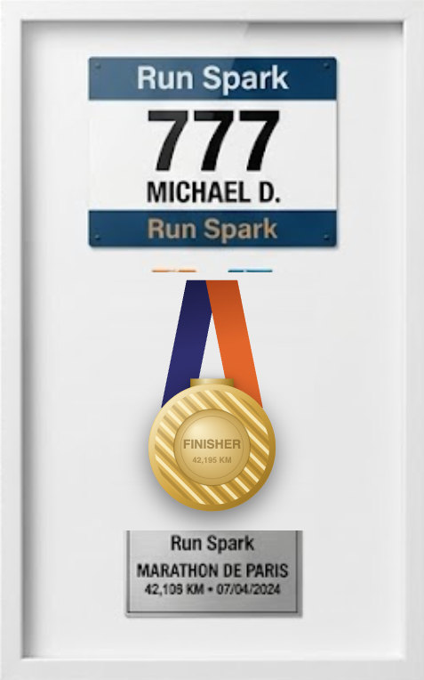 Aperçu du cadre finisher Blanc Épuré avec plaque gravée