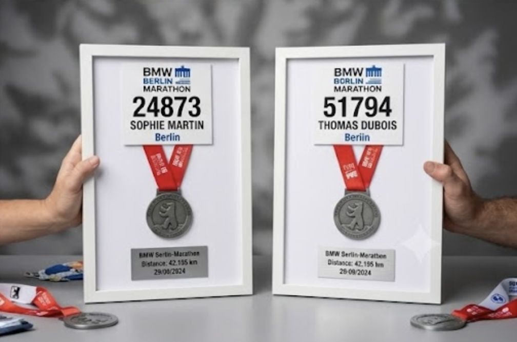 Deux cadres finisher du marathon de Berlin